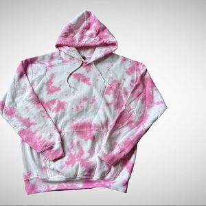 Unisex Pink Tie Dye Hoodie Unisex Size Med